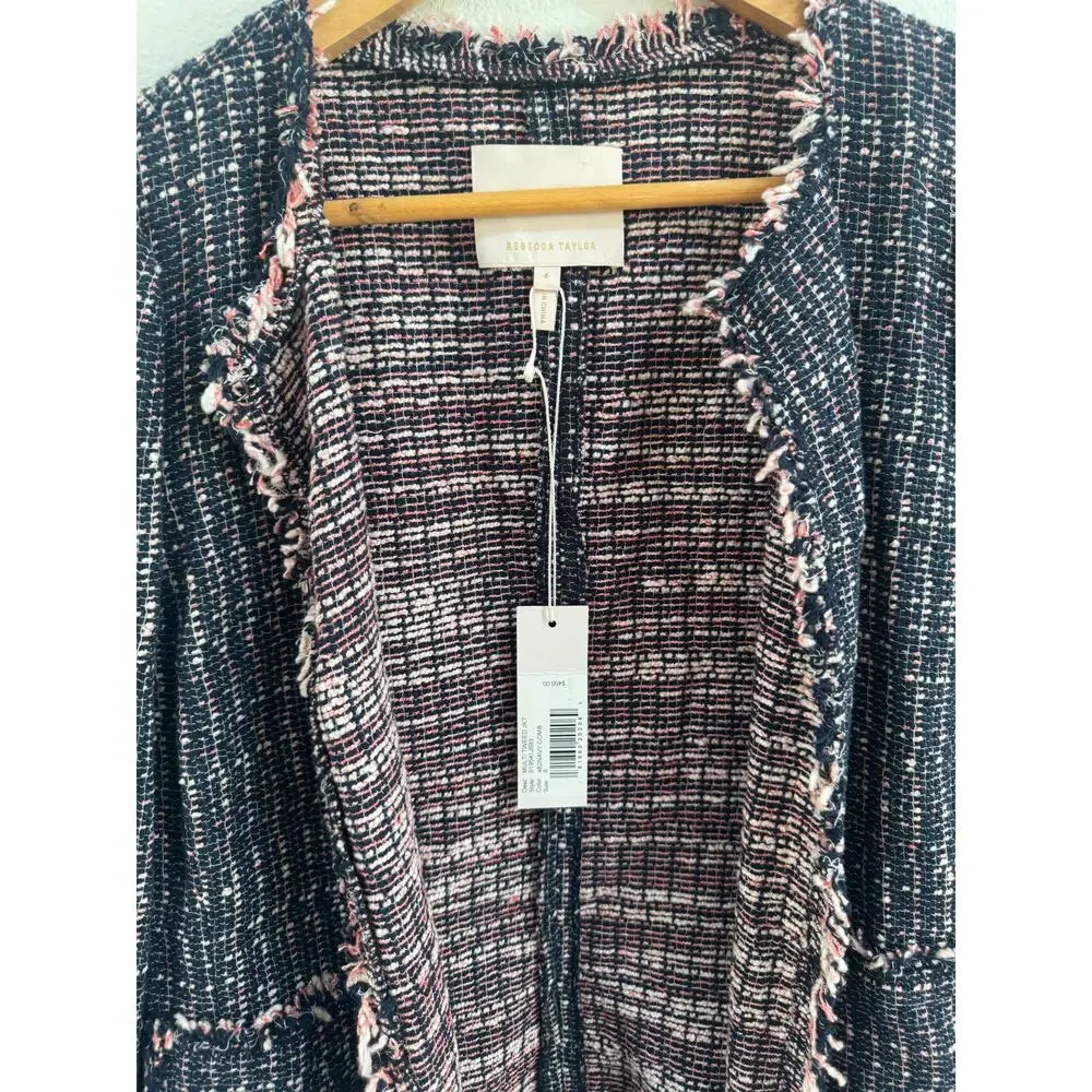 Rebecca Taylor Black and pink tweed blazer NWT - Picture 5 of 6
